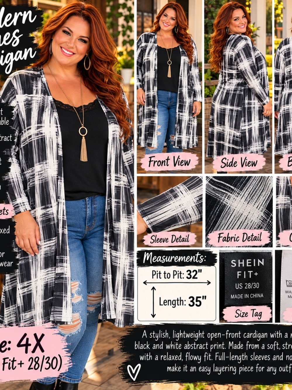 P93 🖤 Modern Lines Cardigan 🖤